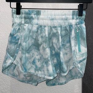 Lululemon teal tie dye shorts
